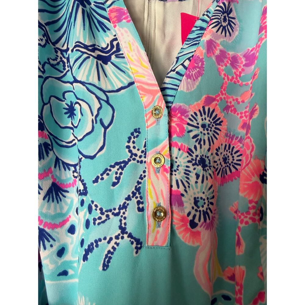 Lilly Pulitzer Blue Maxi Dress Beach Vacation Tropical Nautical - Picture 11 of 16